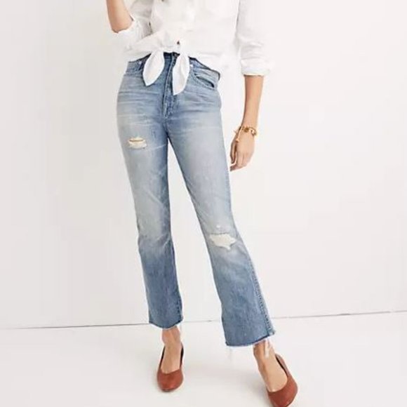 Madewell Denim - Madewell Classic Fit Rigid Demi-Boot Crop Jeans High Rise Size 30 Blue